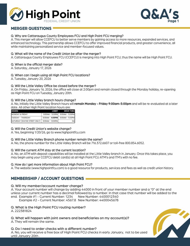 Merger Q&A Page 1